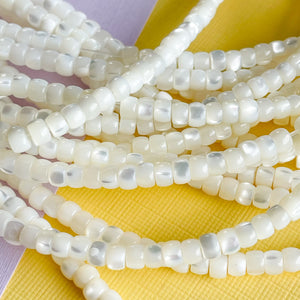 4mm White Mother of Pearl Heishi Strand – Beads, Inc.