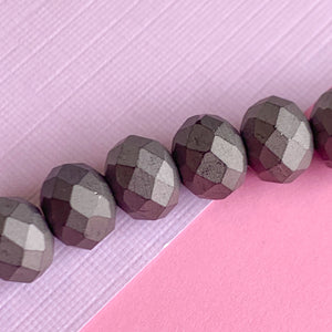 11mm Faceted Matte Mink Crystal Strand