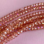 6mm Ballet Pink AB Crystal Rondelle Strand