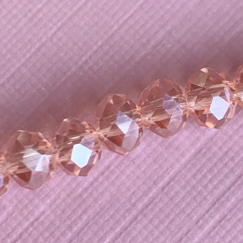 
                
                    Load image into Gallery viewer, 6mm Ballet Pink AB Crystal Rondelle Strand
                
            