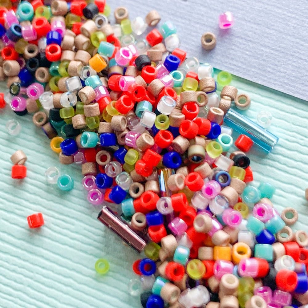 445G Multicolor Glass Seed Bead Mix, Soup, Bead Confetti, 2mm-4mm
