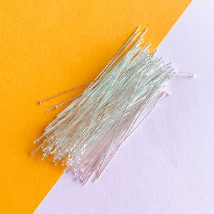 
                
                    Load image into Gallery viewer, 2&amp;quot; Electroplated Silver 24 Gauge Headpin - 144 Pack - Beads, Inc.
                
            