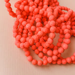6mm Neon Red Lava Rounds Strand
