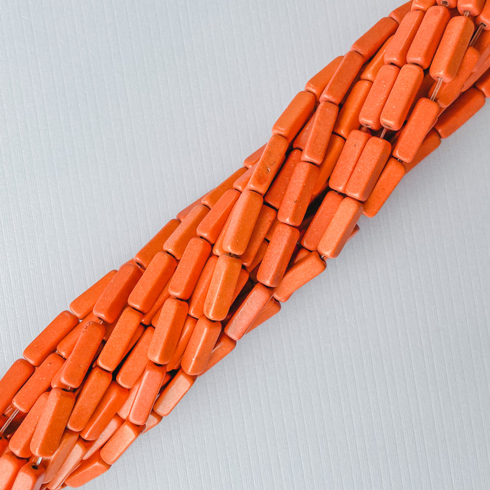 14mm Papaya Rectangular Magnesite Strand