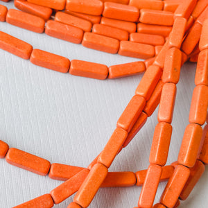 14mm Papaya Rectangular Magnesite Strand