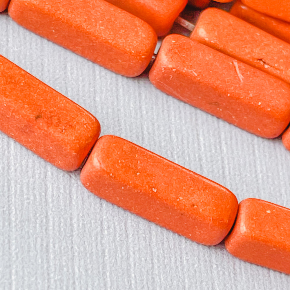 14mm Papaya Rectangular Magnesite Strand