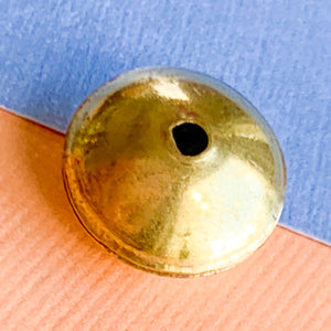 12mm Gold Brass Handmade Saucer Bead - Pack of 10