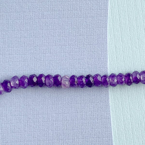 4mm Purple Faceted Dyed Jade Rondelle Strand