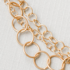 3-8mm Brushed Gold Round Cable Chain - Christine White Style