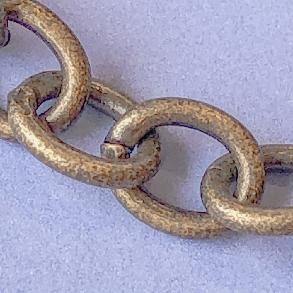 11mm Matte Bronze Plated Cable Chain - Christine White Style