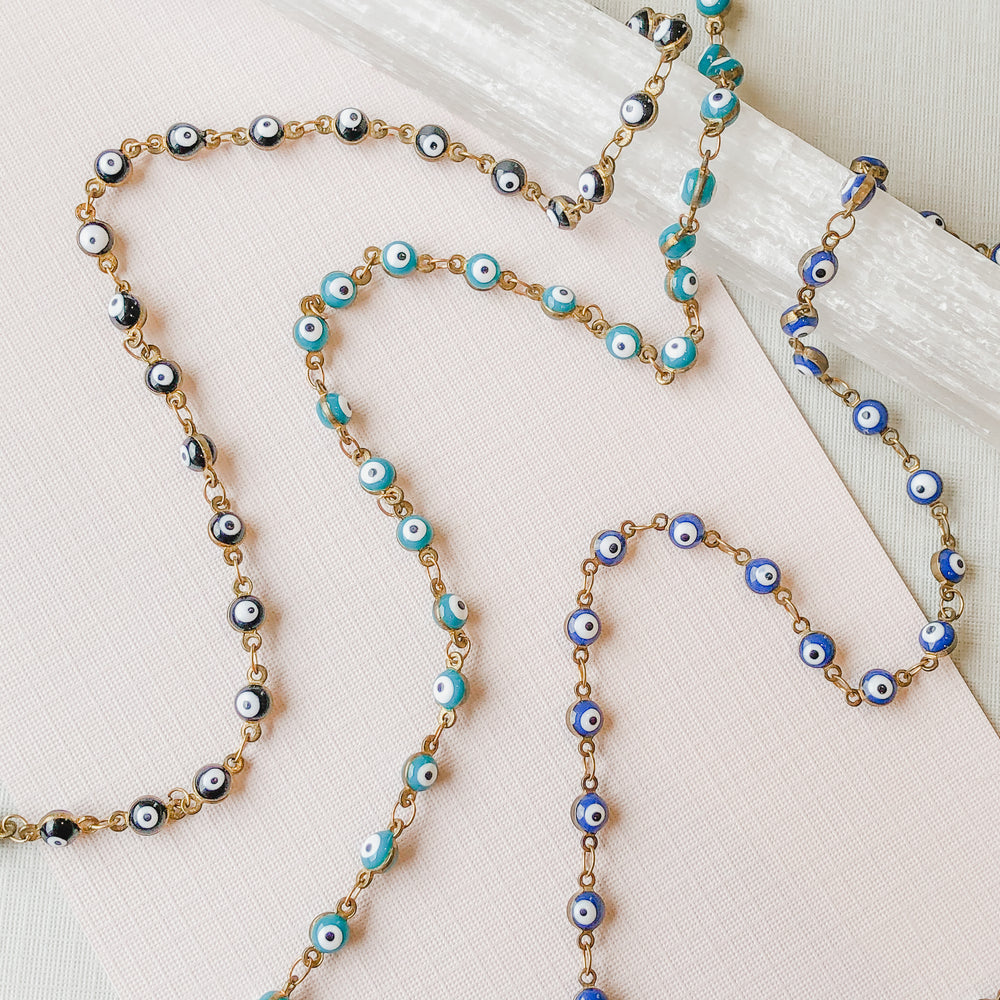 4mm Evil Eye Chain - Various Colors - Christine White Style