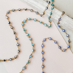
                
                    Load image into Gallery viewer, 4mm Evil Eye Chain - Various Colors - Christine White Style
                
            