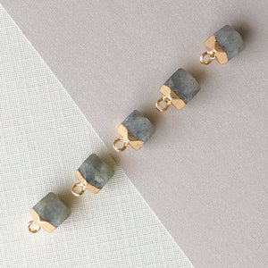 10mm Labradorite Gemstone Hex Charm