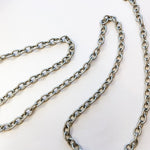 12mm Distressed Silver Oval Cable Chain