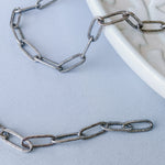 11mm Distressed Silver Paperclip Chain