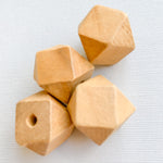 20mm Caramel Faceted Wood Beads - 4 Pack
