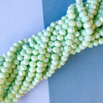 8mm Mint Frost Faceted Chinese Crystal Rondelle
