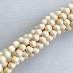 8mm White Wood Rounds Strand