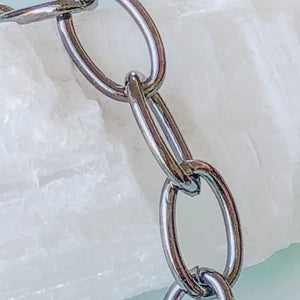 15mm Shiny Gunmetal Oval Chain