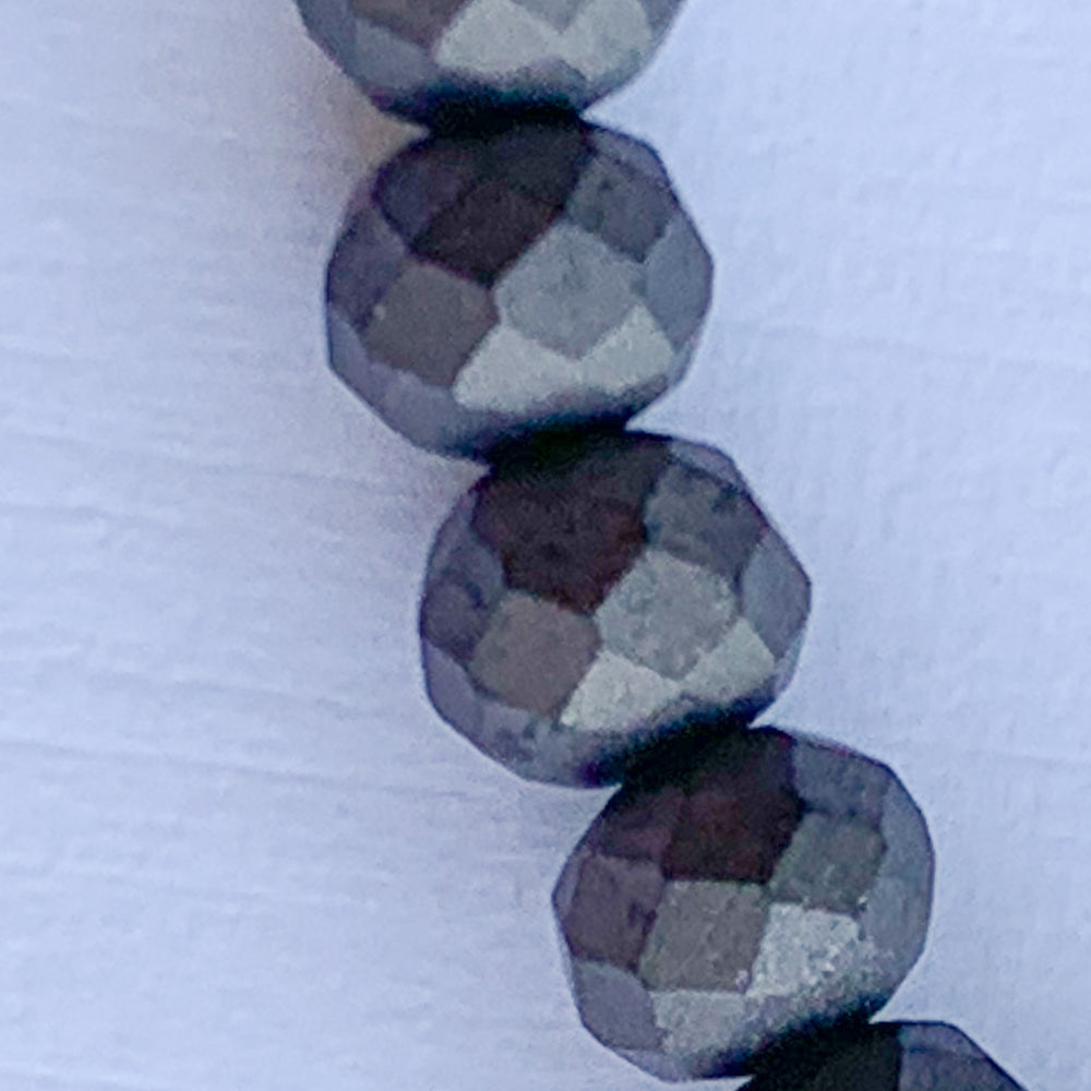 4mm Matte Gray Faceted Chinese Crystal Strand