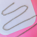 8mm Plated Distressed Silver Oval Cable Chain