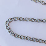 8mm Plated Distressed Silver Oval Cable Chain