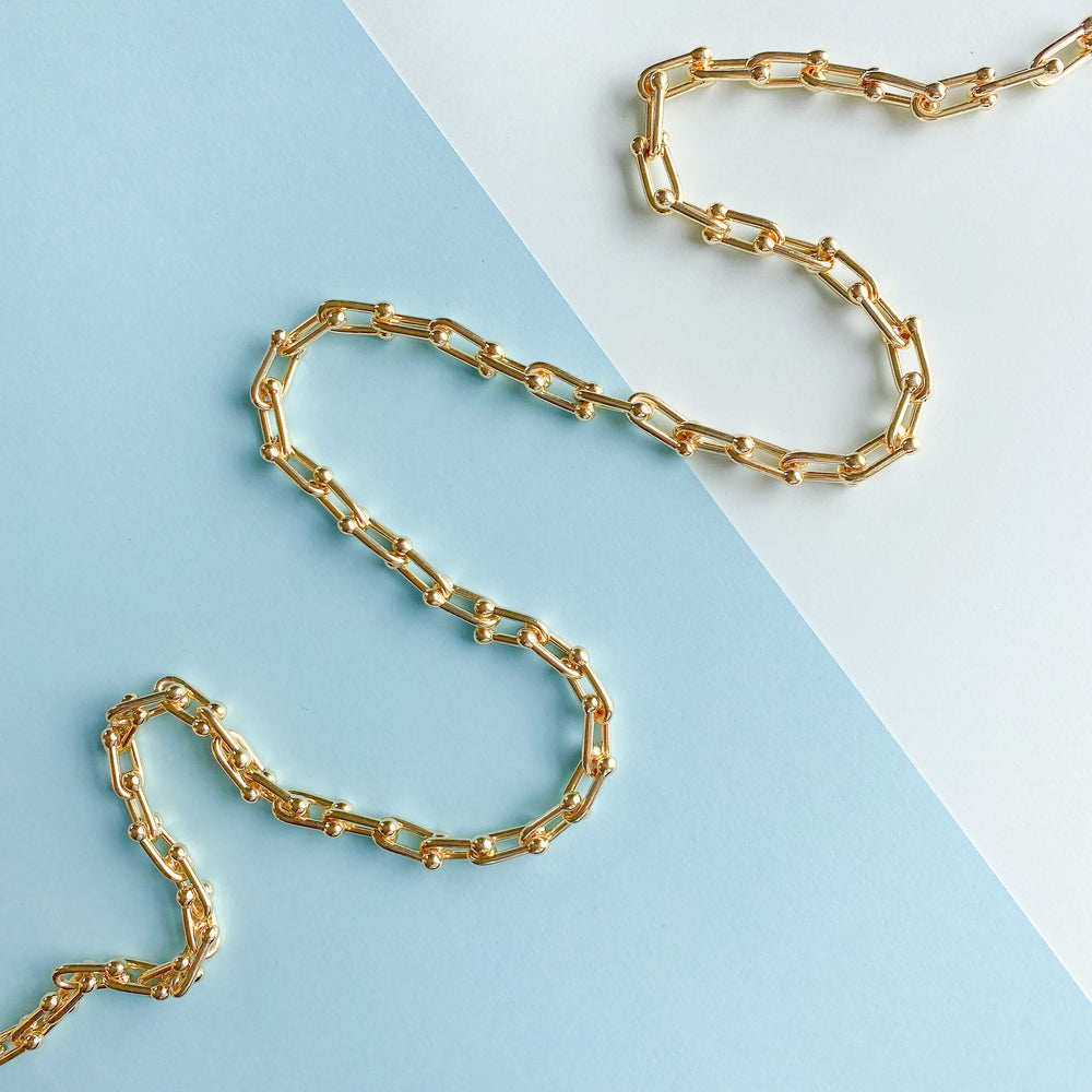 8mm Gold Plated U-Link Chain