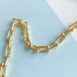 
                
                    Load image into Gallery viewer, 8mm Gold Plated U-Link Chain
                
            