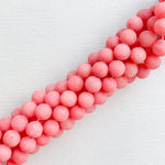 8mm Matte Hibiscus Dyed Jade Rounds Strand