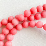 8mm Matte Hibiscus Dyed Jade Rounds Strand