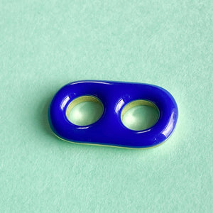 18mm Blue Enamel Gold Plated Oval Link