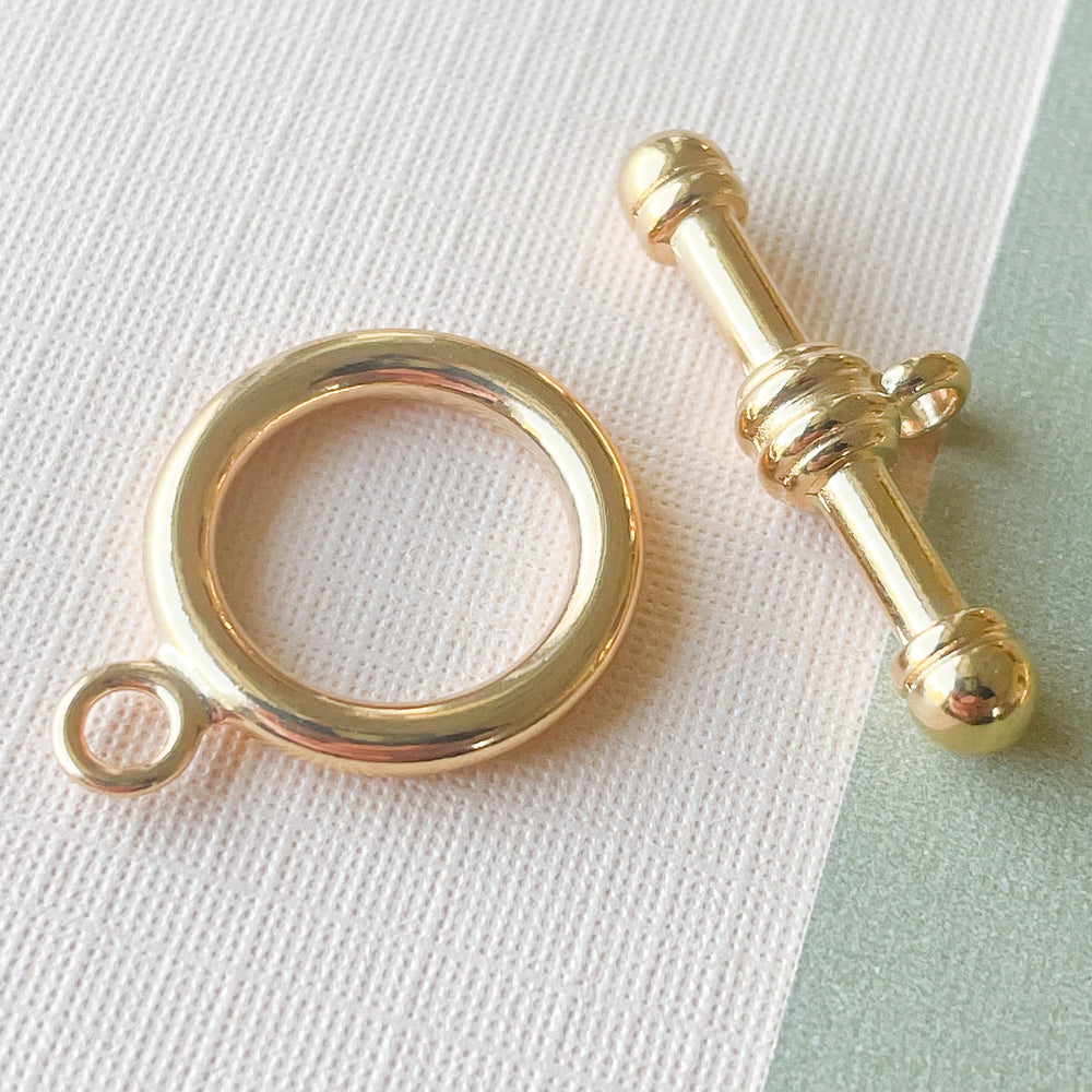 
                
                    Load image into Gallery viewer, 25mm Shiny Gold Toggle - 2 Pack - Beads, Inc.
                
            