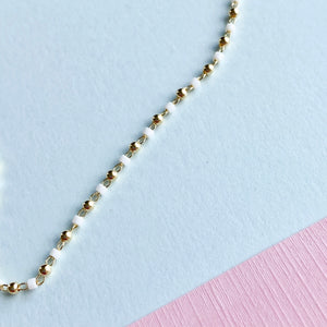 2mm White and Gold Bead Chain