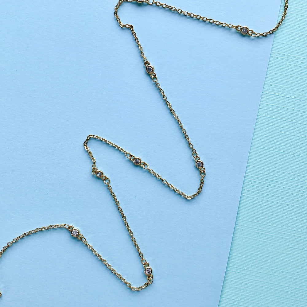 
                
                    Load image into Gallery viewer, 4mm Gold Plated CZ Satellite Chain
                
            