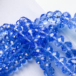 12mm Translucent Blue Faceted Chinese Crystal Rondelle Strand