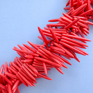 
                
                    Load image into Gallery viewer, 44mm Red Magnesite Spikes Strand
                
            
