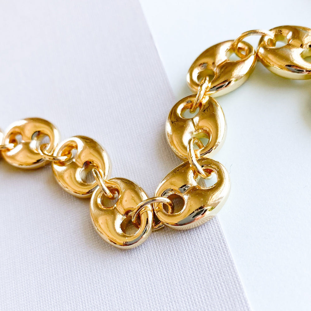 12mm Gold Plated Oval Link Chain