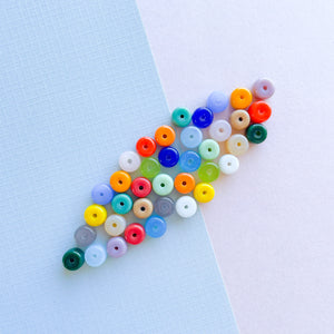 8mm Multicolor Glass Roller Bead - 36 Pack