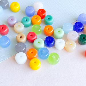 8mm Multicolor Glass Roller Bead - 36 Pack