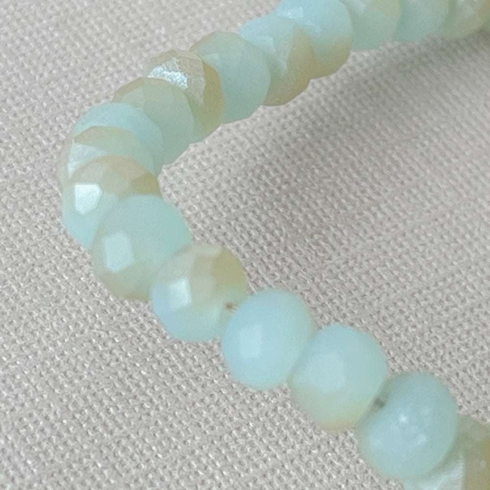 4mm Two-Tone Matte Aqua Faceted Chinese Crystal Rondelle Strand