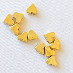 5mm Center-Drilled Gold Pewter Heart Bead - 20 Pack
