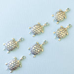 30mm Silver Pewter Turtle Charm - 6 Pack