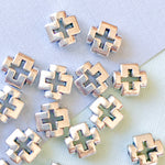 8mm Silver Pewter Cross Charm - 20 Pack