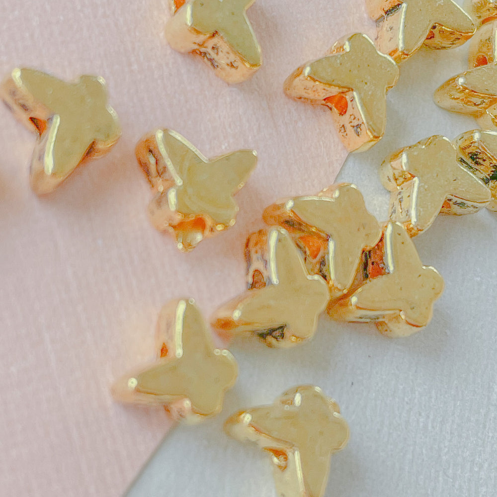6mm Gold Pewter Butterfly Beads - 20 Pack