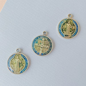 
                
                    Load image into Gallery viewer, 21mm Benedictine Medal Pewter Pendant - 3 Pack
                
            