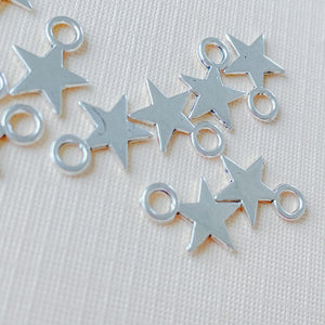 8mm Silver Pewter Star Charm - 20 Pack