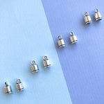11mm Silver Pewter Cylinder End Cap - 8 Pack