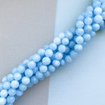 8mm Icy Blue Dyed Jade Rounds Strand