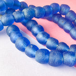 14mm Admiral Blue Recycled African Glass Strand