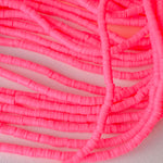 4mm Electric Pink Polymer Clay Heishi Strand